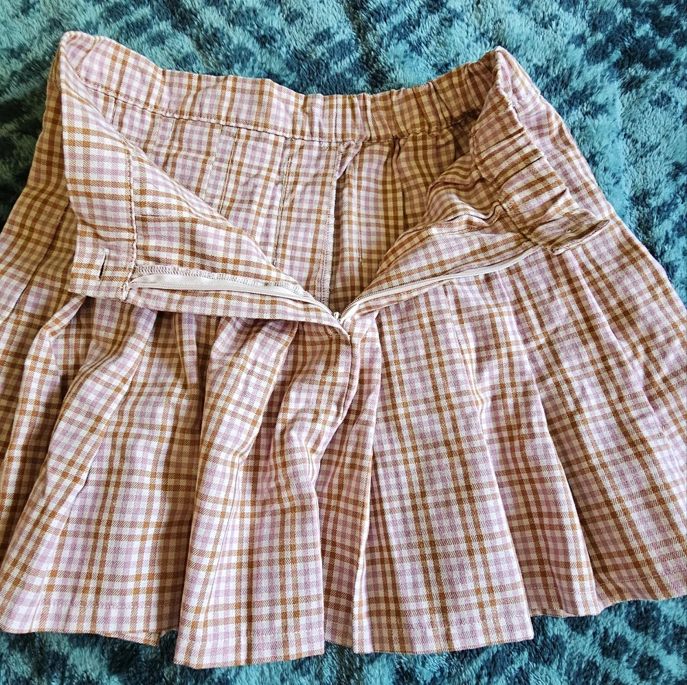 Aerie‎ plaid pink mini skirt preppy style, size S